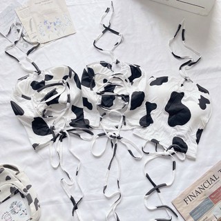 Áo mod ngực bò sữa đan dây