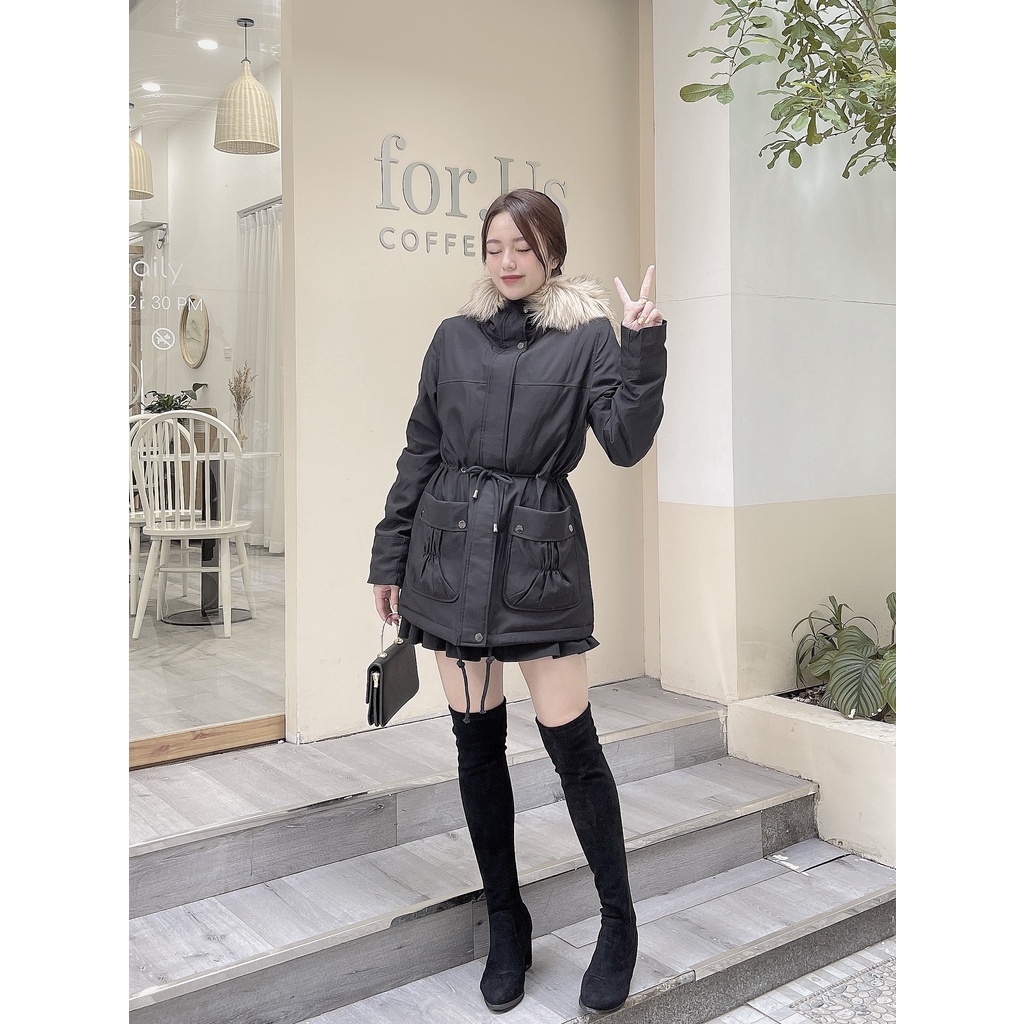 Áo Khoác Parka Cho Nữ Hottrend 2021 Thiết kế kiểu trẻ trung năng động, dễ phối, áo có mũ tiện lợi mặc đông ấm áp