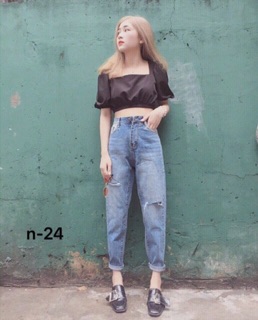 Quần bagy jean nữ
