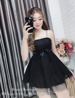 Đầm Ren Phối Lưới Đính Cườm