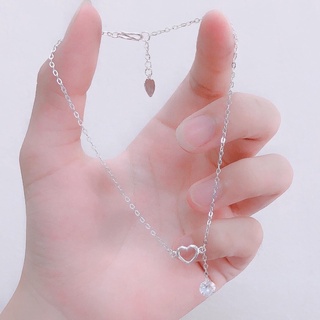Lắc chân bạc trái tim nhỏ đơn giản Minh Thoa Silver