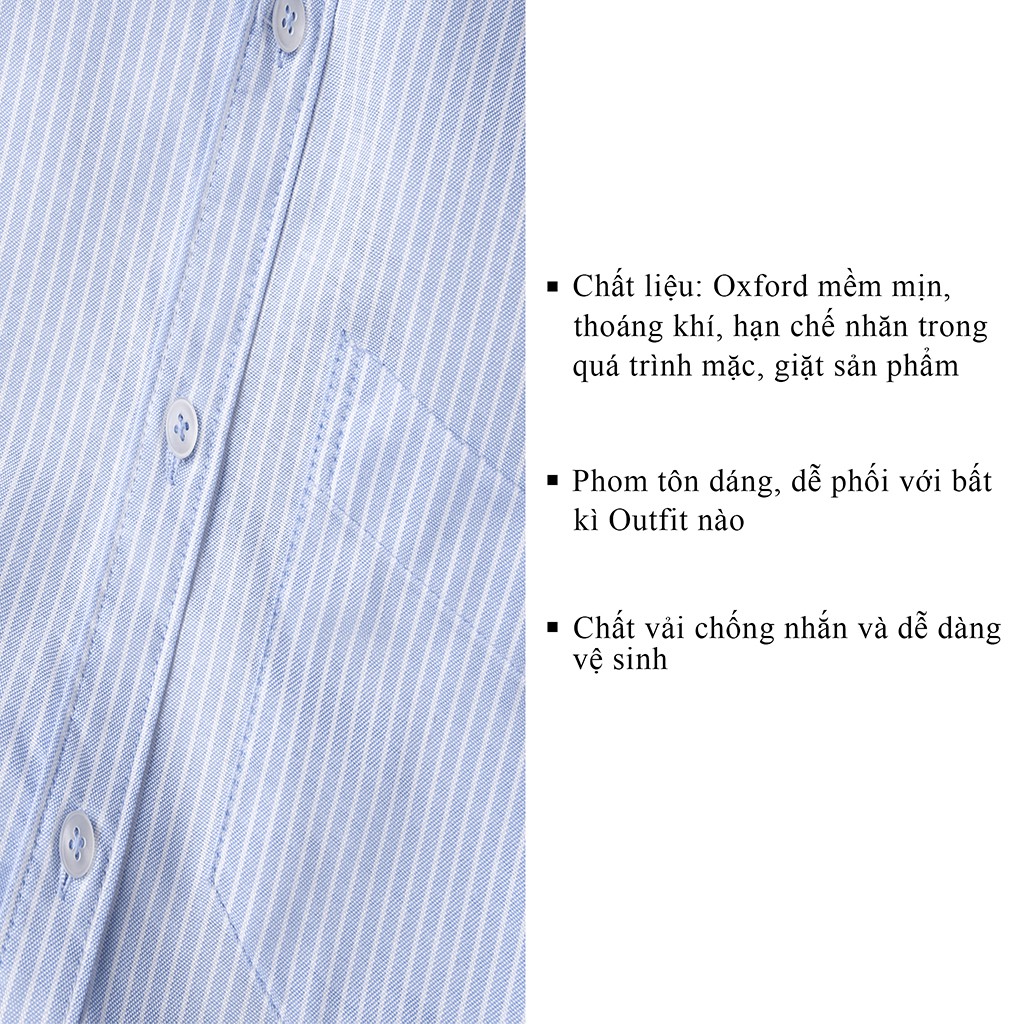 Áo sơ mi nam Double'D xanh kẻ sọc SKXX | BigBuy360 - bigbuy360.vn