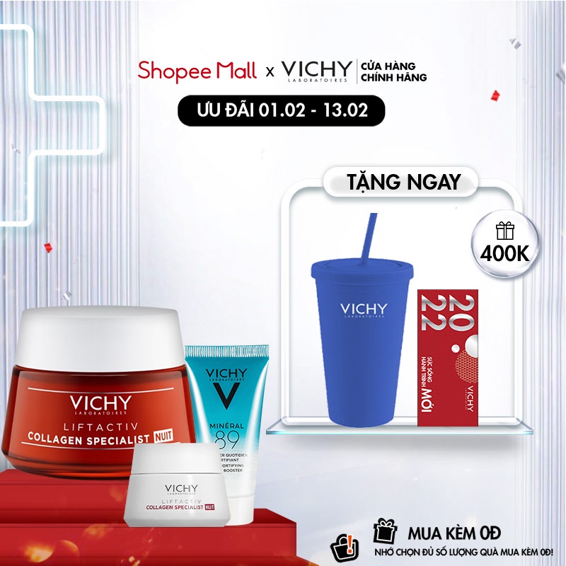 Bộ kem dưỡng giúp sáng da, mờ thâm nám, ngừa lão hóa ban đêm Vichy LIFTACTIV COLLAGEN SPECIALIST NIGHT