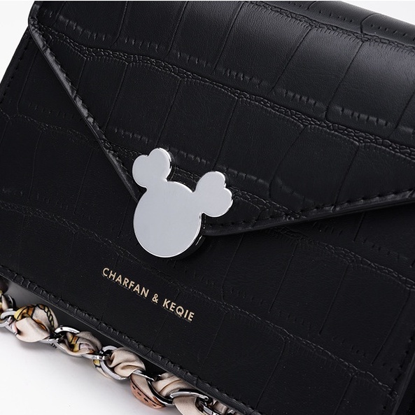 Faya - Túi xách da vân mickey phối khăn T1056