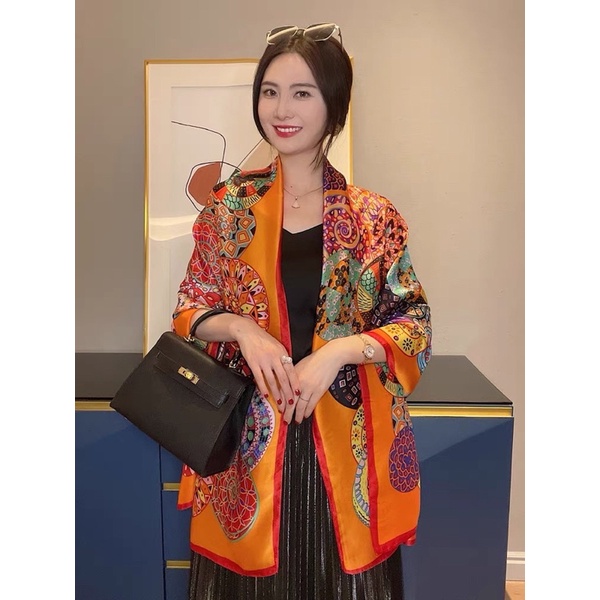 Khăn choàng cổ lụa du lịch biển cao cấp size 90x180cm