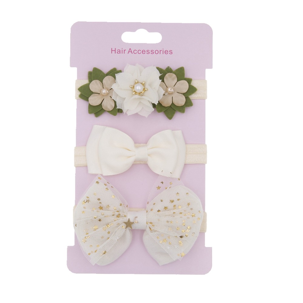 Set 3 Băng Đô Đính Hoa/Ngọc Trai Giả Xinh Xắn Cho Bé Gái