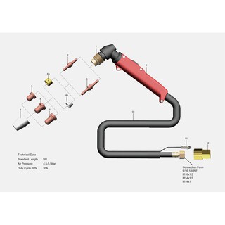 Dây Cắt Plasma 40A PT31 Dài 8m
