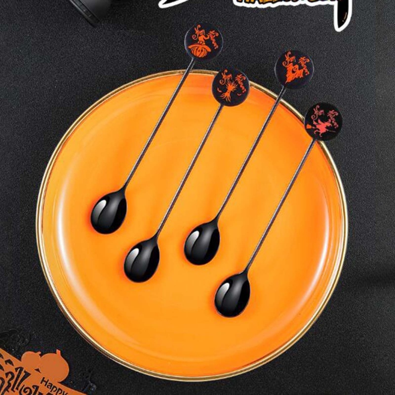 Set 4 Muỗng Cà Phê Bằng Thép Không Gỉ Phong Cách Halloween Độc Đáo