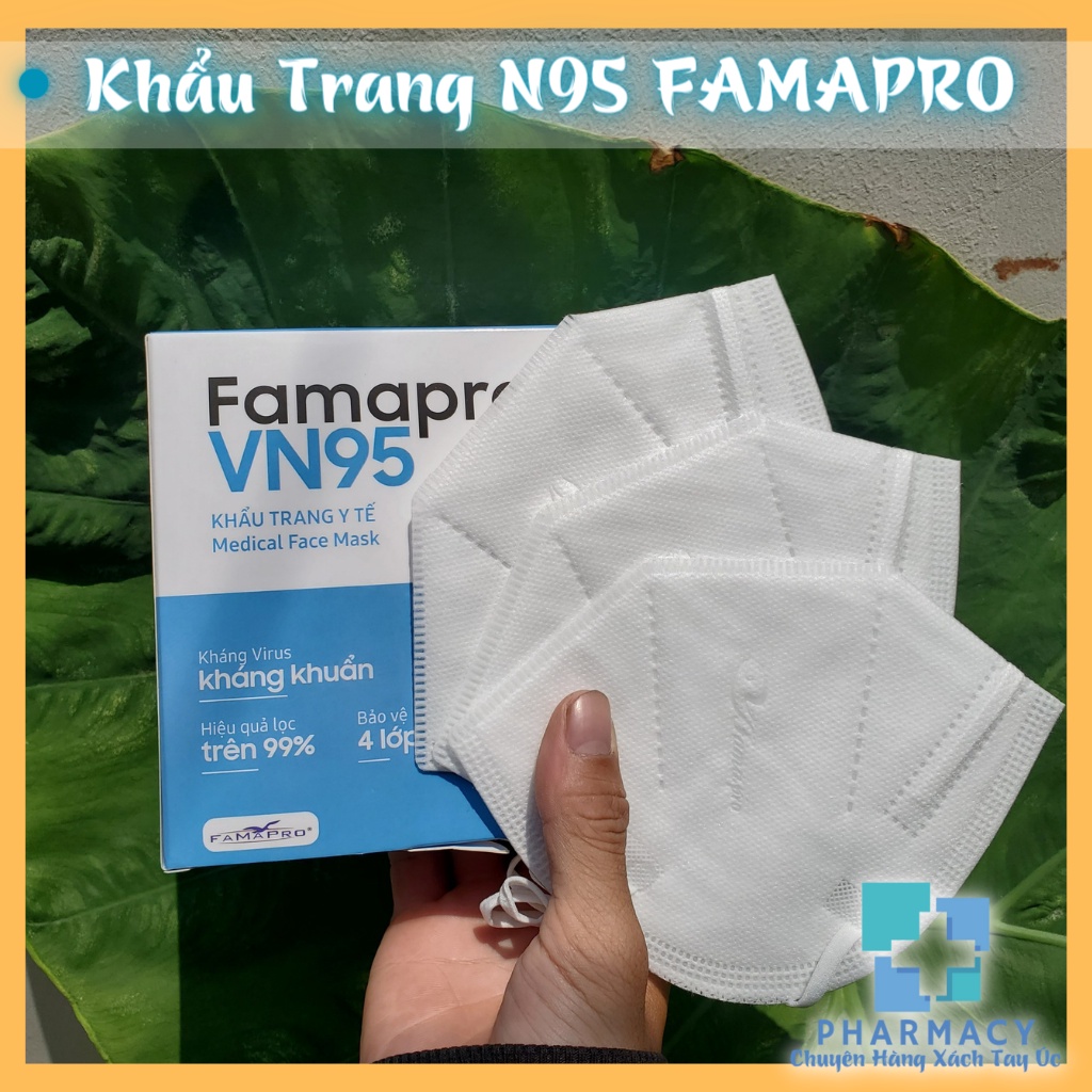 Khẩu trang N95 Famapro Vn95 Chính Hãng - Dây đeo khẩu trang chống đau tai - Pharmacy