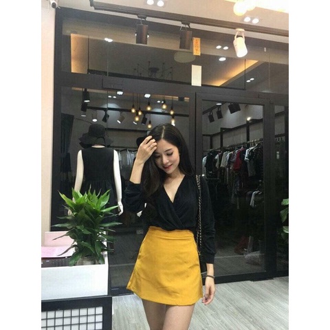 Chân váy chữ a công sở lưng cao, Chân váy ngắn chữ a cạp cao SUNA FASHION