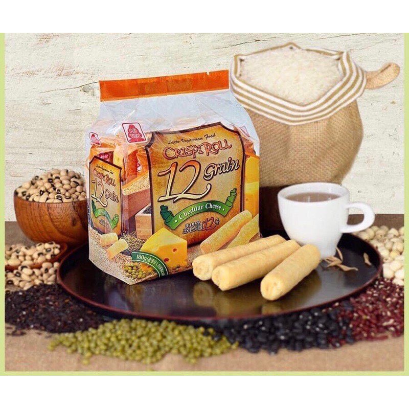 Bánh Ngũ Cốc Dinh Dưỡng 12 Loại Đậu Crispi Roll Đài Loan 180gr
