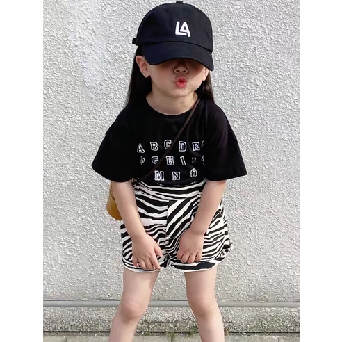 Set Áo Thun Tay Ngắn + Quần Short Thời Trang Mùa Hè Phong Cách Hàn Quốc 48 Giờ Cho Bé Gái