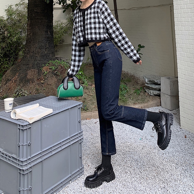 Quần jean 46320 ống đứng lưng cao thời trang cho nữ