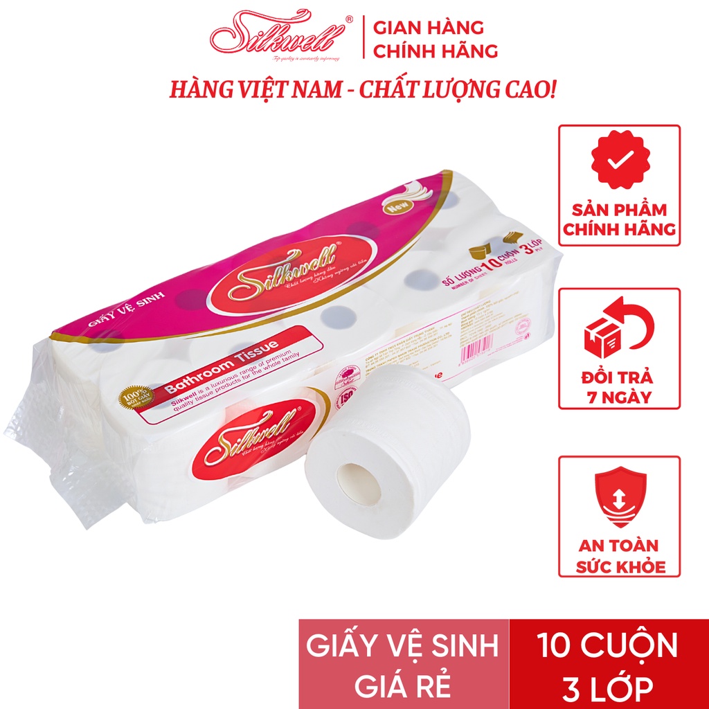 Giấy vệ sinh Silkwell tím 1kg mềm mịn,không chất tẩy trắng