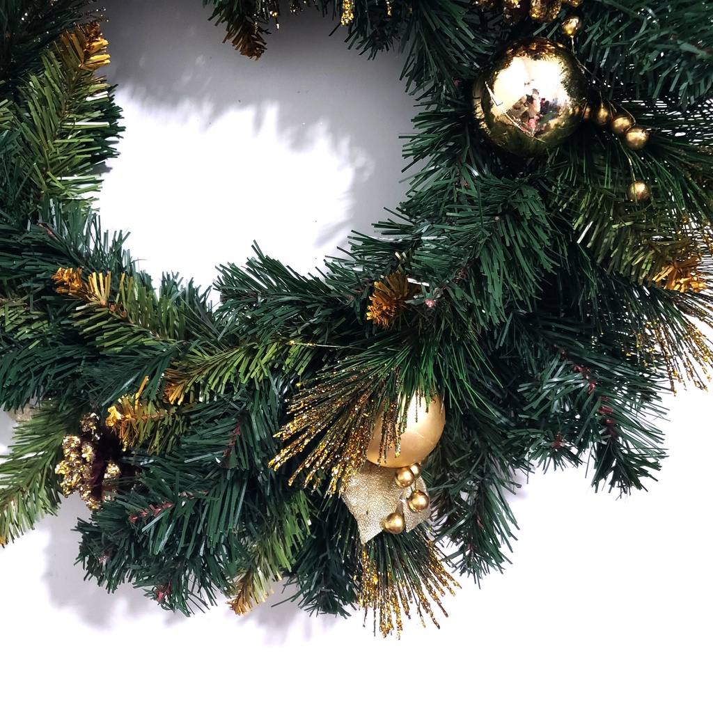 Vòng nguyệt quế giáng sinh treo cửa trang trí noel 3 Loại Lá Kim Tuyến hàng Việt Nam chất lượng cao