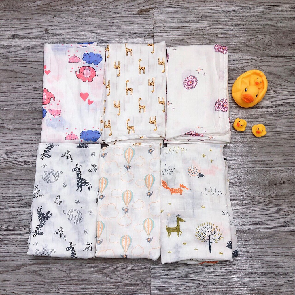 Set 2 khăn tắm sợi tre Aden & Anais Swaddle cho bé (Hộp xanh mới)