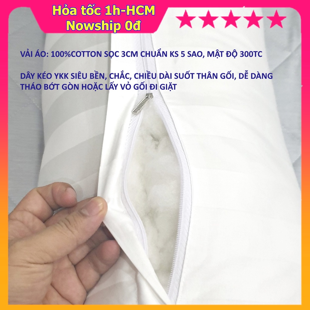 Ruột gối ôm lông vũ Microfiber cao cấp 100%Cotton 300TC chuẩn khách sạn 5 sao quốc tế