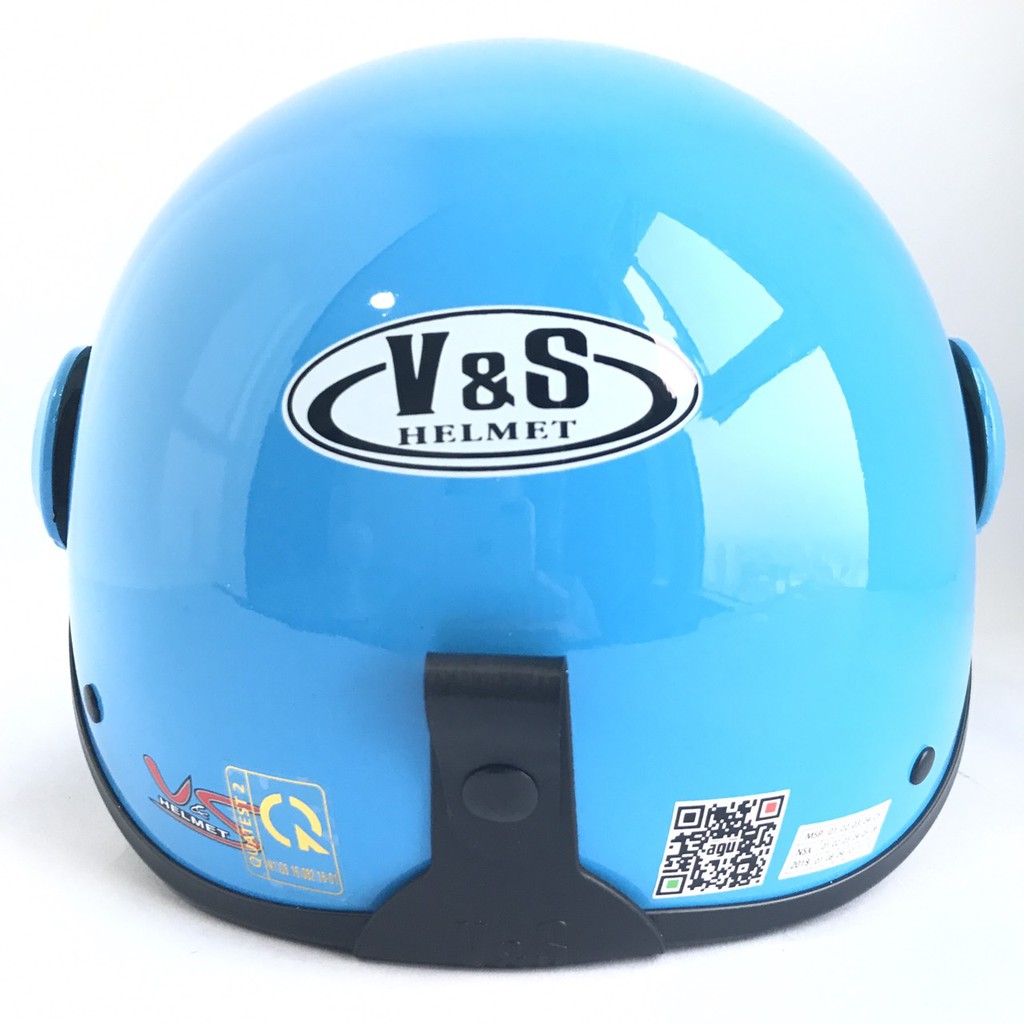 Mũ bảo hiểm có kính V&amp;S Helmet - VS105K - xanh nhạt bóng