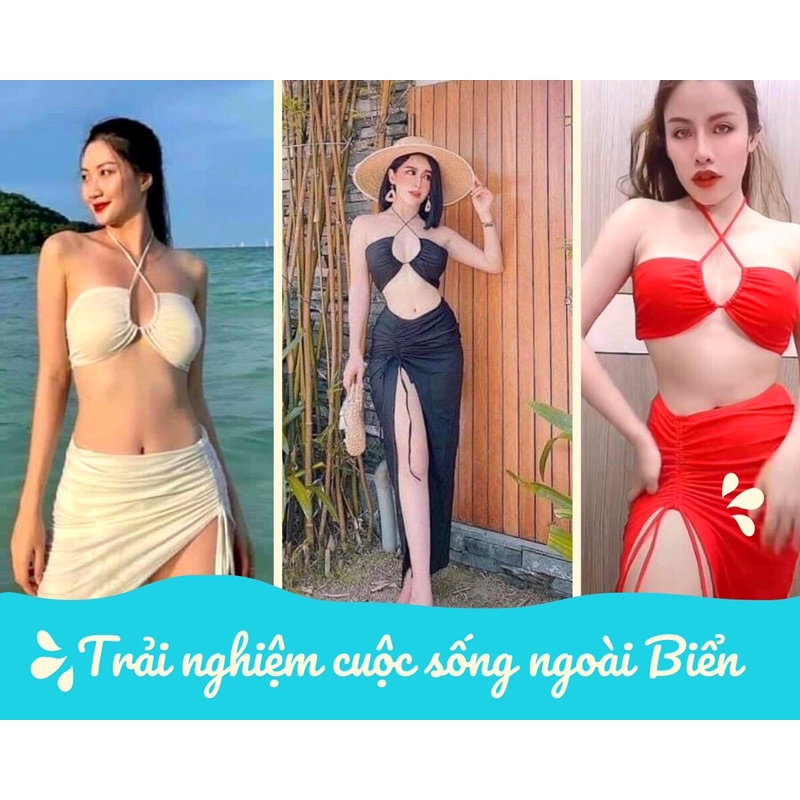 (Hàng có sẵn -full màu ) Bikini 3món hàng thiết kế chuẩn xịn mát