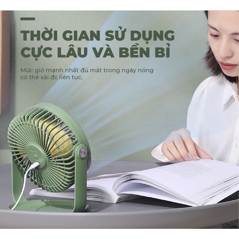 [Chạy Liên tục 50 giờ ] Quạt sạc tích điện mini để bàn Yoobao F2 PRO 10000mAh - Hàng chính hãng pin khủng