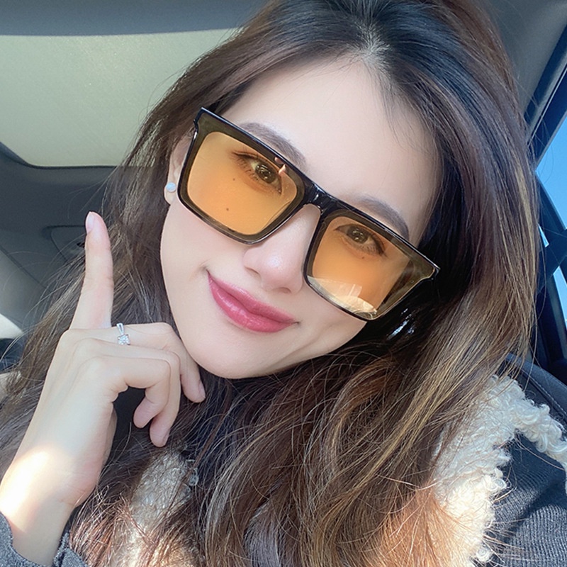 Kính Mát Gọng Vuông Độc Đáo Chống Tia uv400 Phong Cách Mới