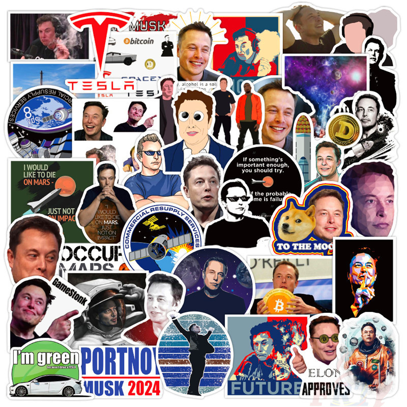 100Pcs/Set ❉ Elon Musk - Occupy Mars Stickers ❉ DIY Fashion Mixed Waterproof Doodle Decals Stickers