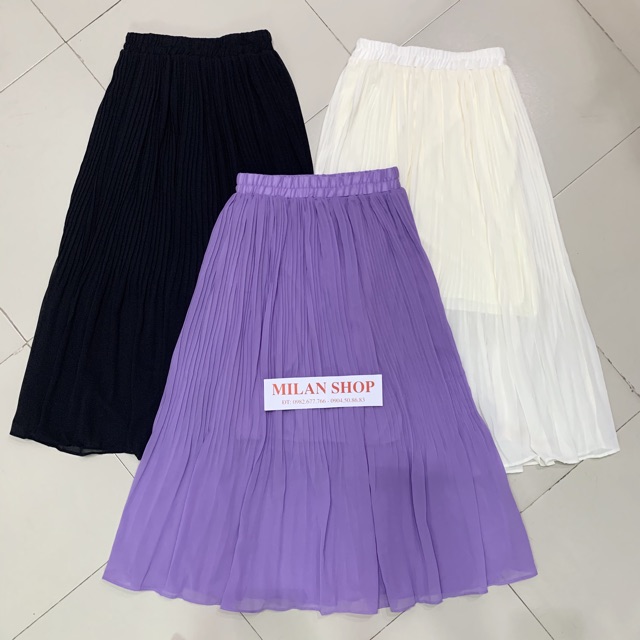 Chân váy voan dập ly dài qua gối hot trend | BigBuy360 - bigbuy360.vn