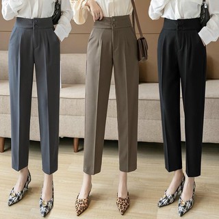 Quần baggy nữ, quần nữ cạp cao 2 cúc siêu hách dáng