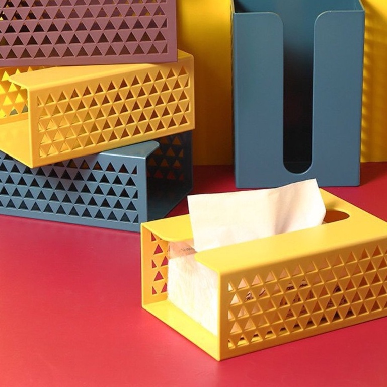 Hộp đựng khăn giấy treo tường hình chữ nhật đa năng dễ thương decor bàn học, nhà bếp - Hộp đựng khăn giấy dán tường