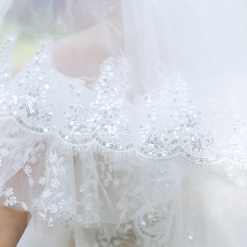 Mạng che mặt cô dâu 2 lớp thiết kế xinh xắn dành cho đám cưới