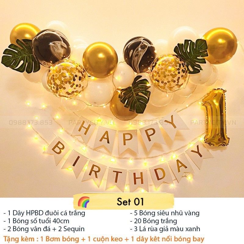 Sét trang trí kèm đèn led 2 pin