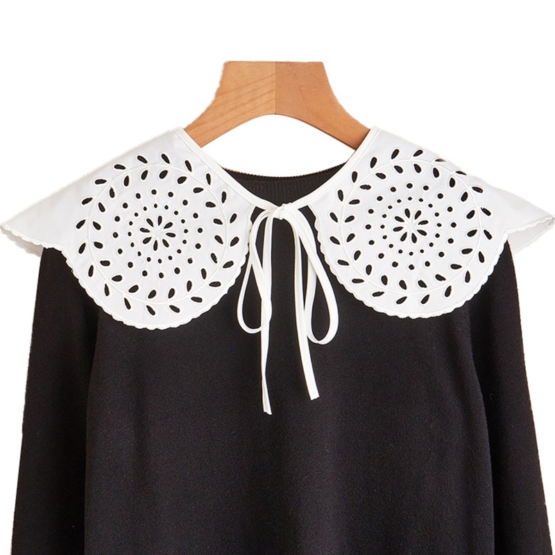 Khăn Choàng Cổ Có Thể Tháo Rời Thêu Họa Tiết Hoa Lá Xinh Xắn Cho Nữ