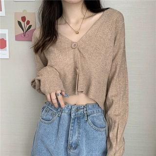 Áo cardigan lửng 2 cúc len mềm 029