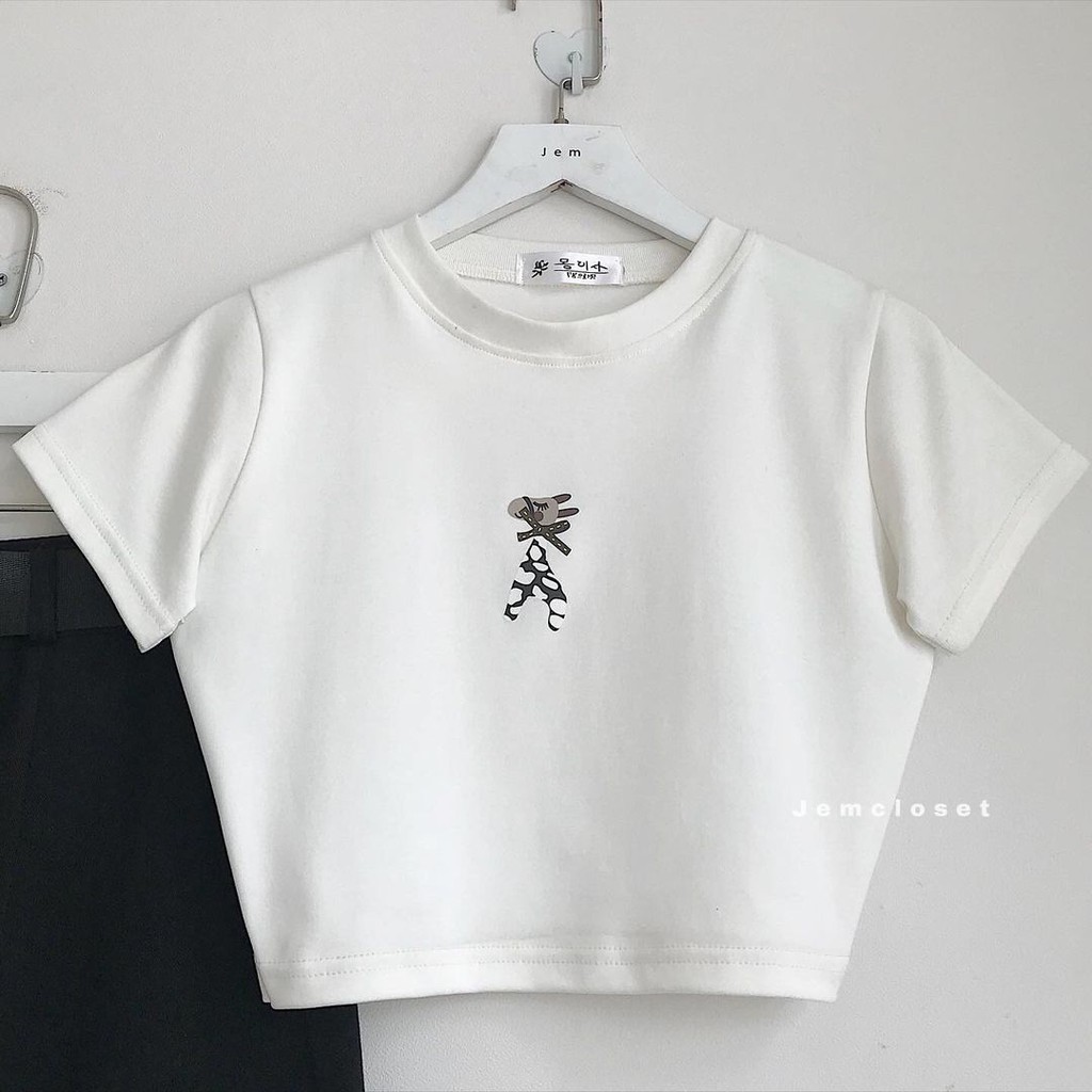 [Mã WASKT304 giảm 15% tối đa 30K đơn 99K] Áo croptop nữ cổ tròn DEER- 1986 ( Jem Closet ) | BigBuy360 - bigbuy360.vn