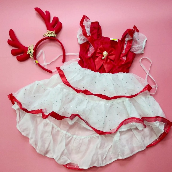 ÁO ĐẦM NOEL CHO BÉ - ĐẦM CÁNH TIÊN 2 TẦNG