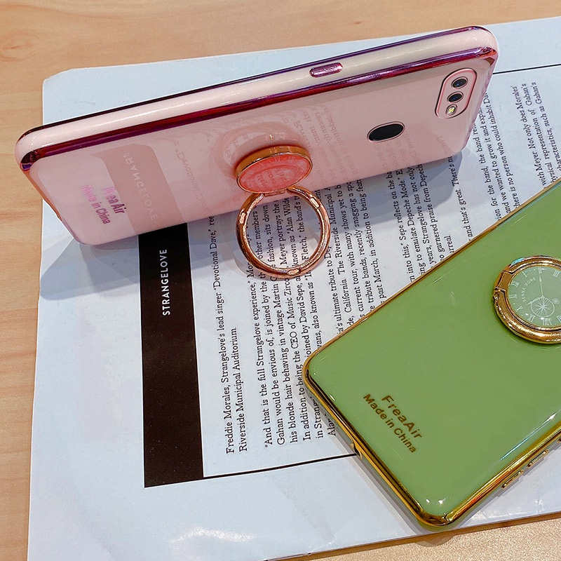 Ốp lưng Oppo A5S A12 F9 F9Pro case Vỏ điện thoại mạ điện sang trọng có đế