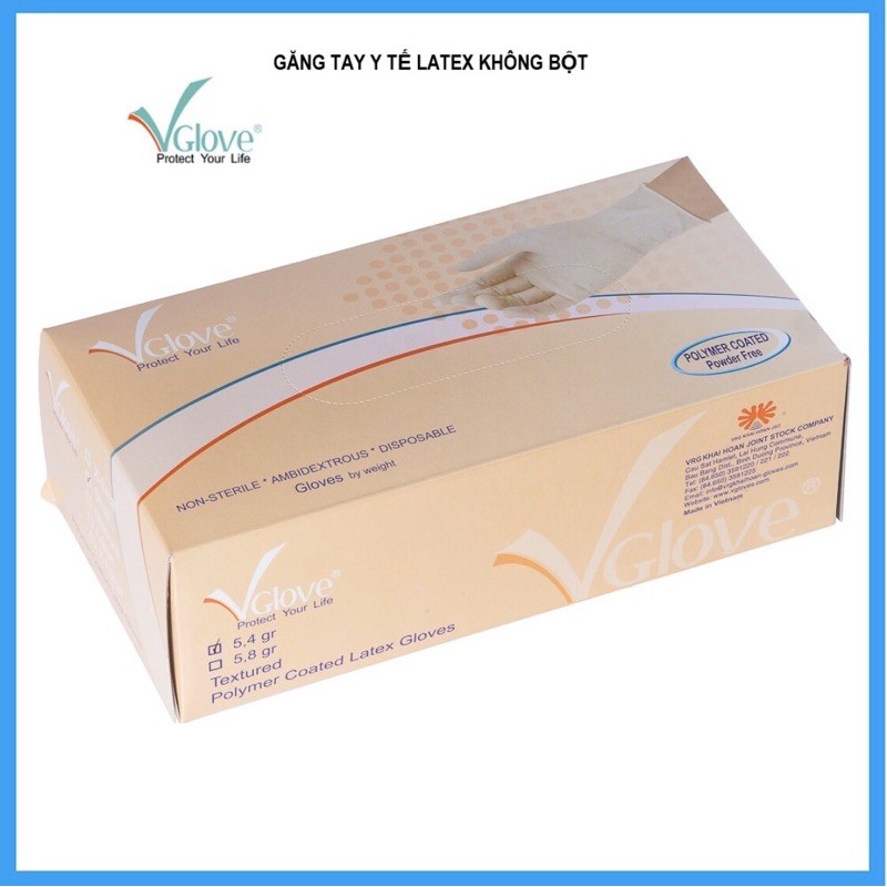 Găng y tế KHÔNG BỘT latex Vglove (50pcs)