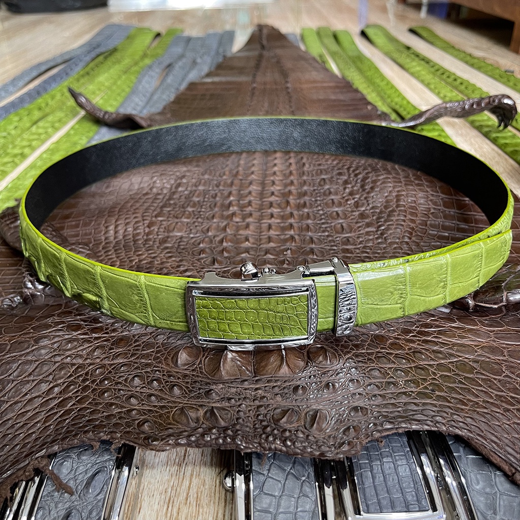 Thắt Lưng Da Cá Sấu Thật 100%, Loại Da Gai Liền Nguyên Con STM348 Size Rộng 3.4cm Và 3.8cm Đủ Màu Sắc Bảo Hành 2 Năm