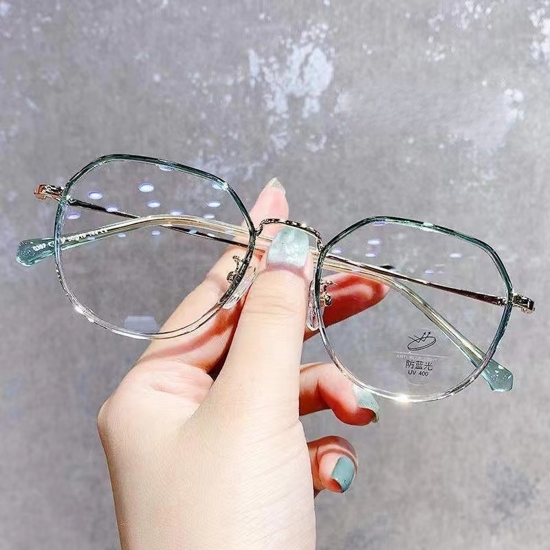 kính cận có độ -0.5~6.0 ，Mắt Kính Gọng Kim Loại Oval Trong Suốt Siêu Nhẹ Thời Trang Cho Nữ ，kính nam ，gọng kính cận tròn