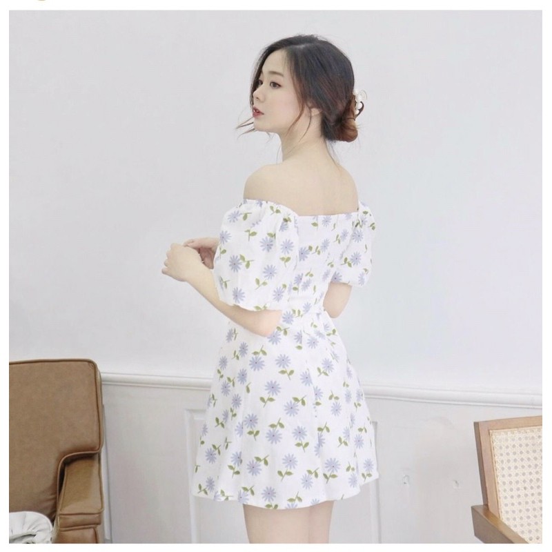 Đầm hoa nhí siêu xinh-FREESHIP-váy hoa nữ cổ vuông tay phồng cho hè 2021-decoco(VH1) | BigBuy360 - bigbuy360.vn