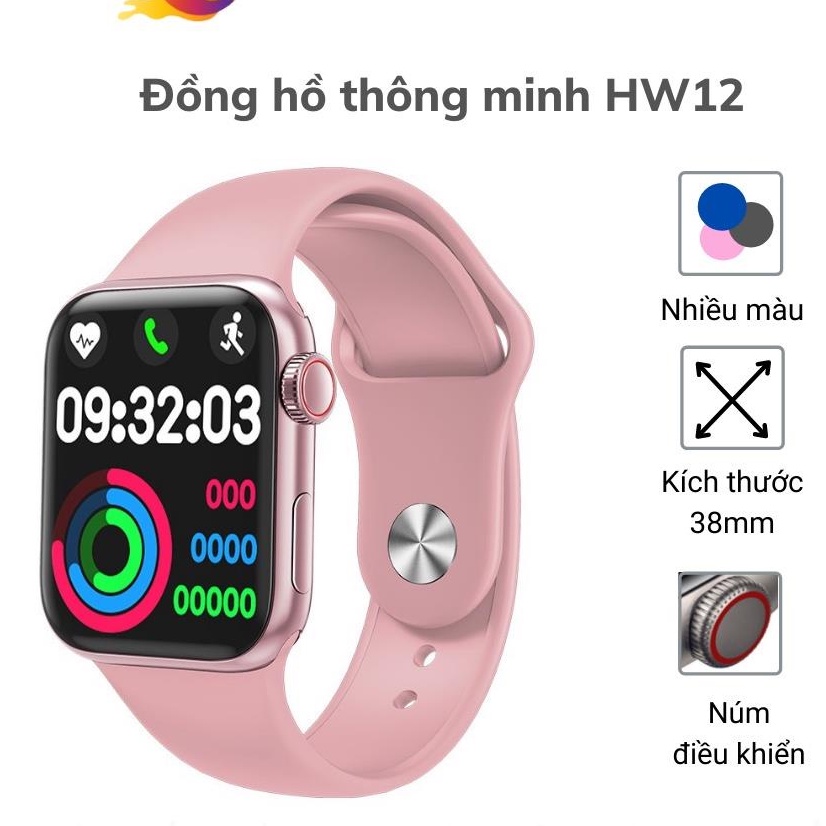 Đồng Hồ Thông Minh HW12 [1 ĐỔI 1 BH 12 THÁNG] có Tiếng Việt, Nghe Gọi, Thay Hình Nền, cảm ứng siêu mượt mà -dc4391