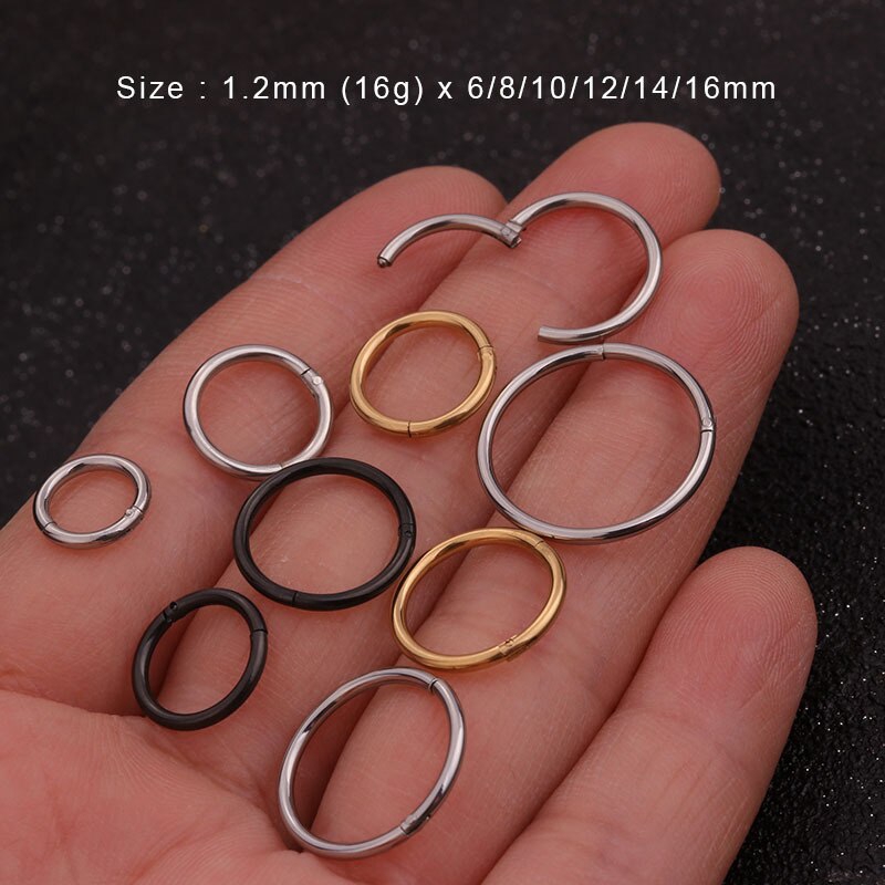 Khuyên xỏ Beadia 6-16mm không mối nối dùng để làm khuyên xỏ lỗ tai/xỏ lỗ mũi/xỏ cơ thể quyến rũ