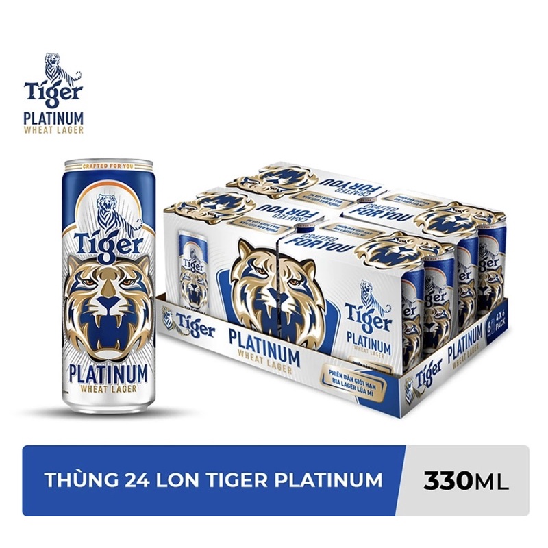 Bia Tiger Platinum Wheat Lager 330ml thùng 24 lon