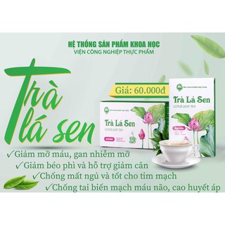 TRÀ LÁ SEN TÚI LỌC {100% BỘT SEN KHÔ}