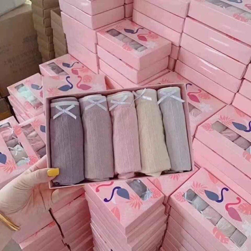 HỘP 5 QUẦN LÓT HẠC HỒNG