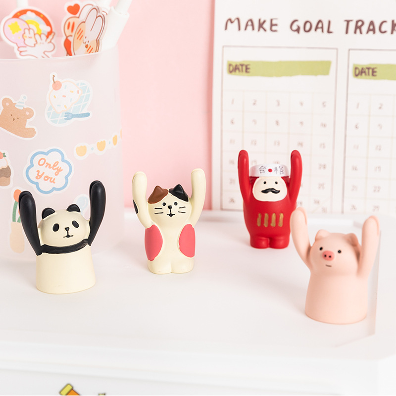 Kẹp Giấy Ghi Chú / Bưu Thiếp / Hình Ảnh Nikki Hình Động Vật Giơ Tay Dễ Thương