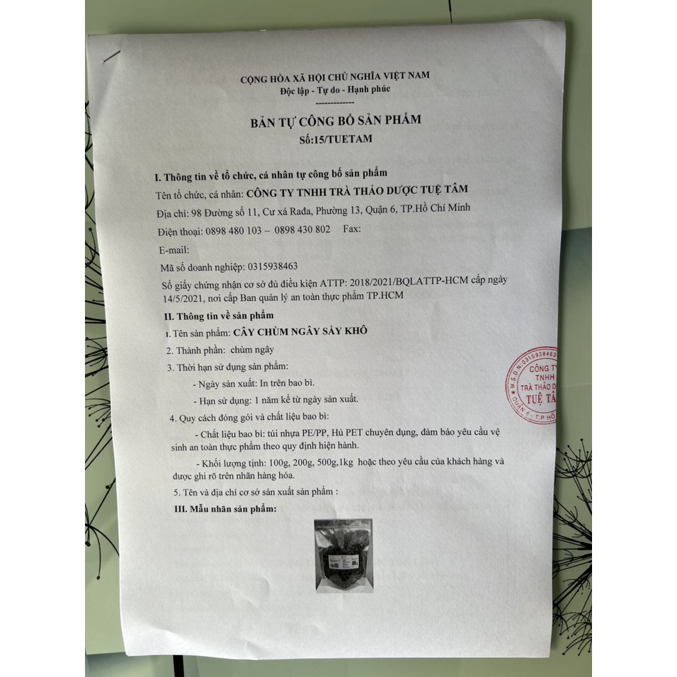Lá chùm ngây sấy khô 200g