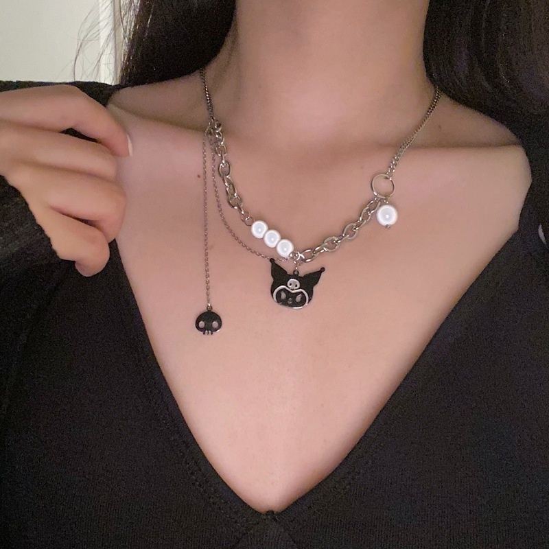 Vòng cổ hợp kim bạc mặt nhiều kiểu dáng đính ngọc trai thời trang cho nữ