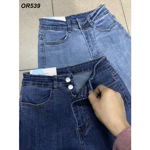 Quần jeans ống rộng vải co giãn mềm mại OR539