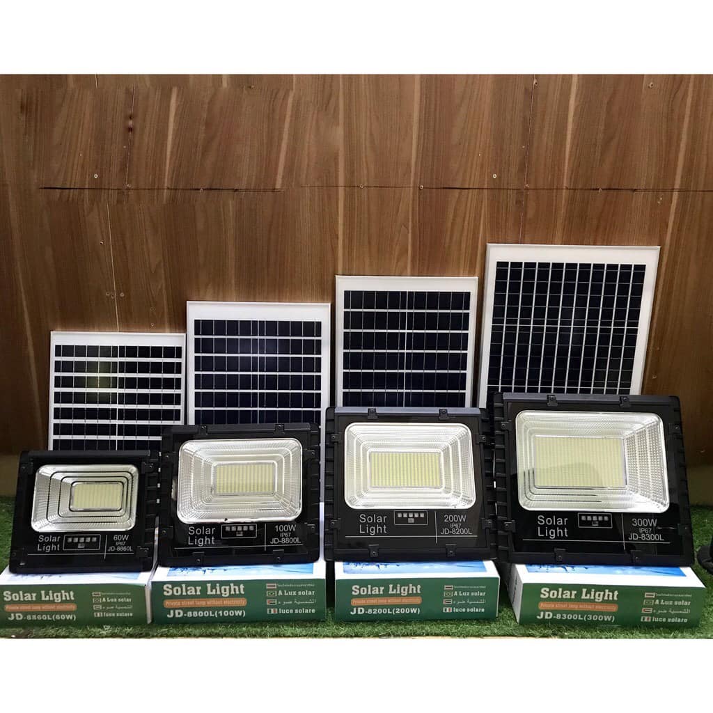 Đèn Năng Lượng Mặt Trời, Đèn Pha JinDian JD 8860L/8800L/8200L/8300L Công Suất 60W/100W/200W/300W - Mẫu Mới 2022